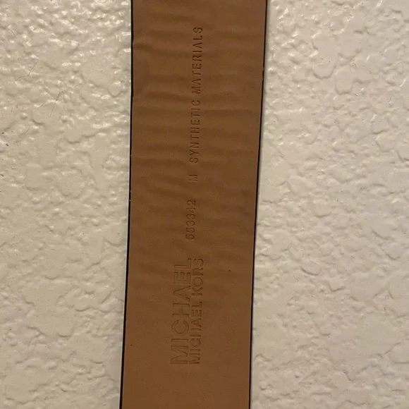 Michael Kors Patterned Belt with Gold Logo Buckle - Picture 3 of 6